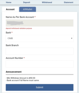 Your bank account should be updated with accurate information